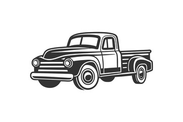 Old pickup Truck Vector Art and Illustration