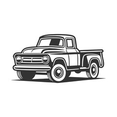 Old pickup Truck Vector Art and Illustration
