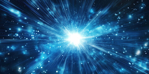 Naklejka premium Cosmic explosion of light in deep space