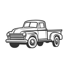 Old pickup Truck Vector Art and Illustration