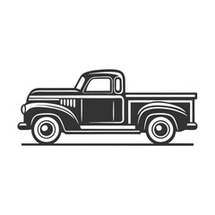 Old pickup Truck Vector Art and Illustration