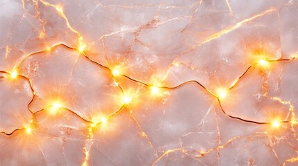 Elegant illumination, a modern marble wall with bright lights illuminated