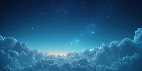 Fototapeta premium Serene night sky with clouds and twinkling stars