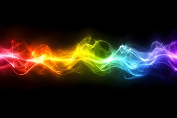 Obraz premium Rainbow Energy Waves Flow Dynamically