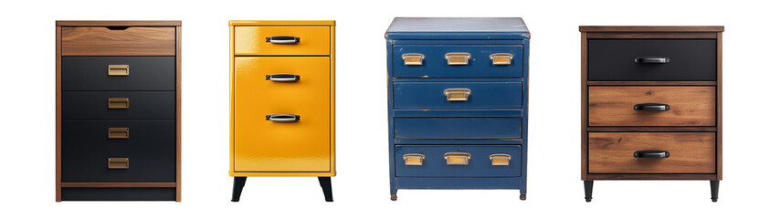 Fototapeta premium filing cabinet collection isolated on transparent background