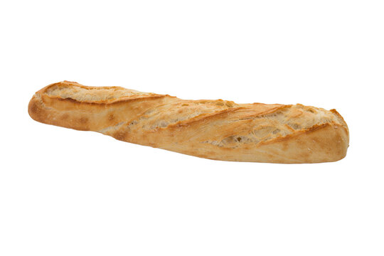 french baguette loaf of bread on a white png transparent background