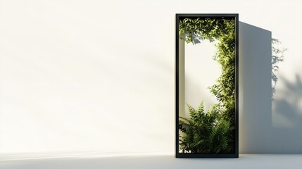 Modern frame showcasing lush greenery in minimalistic design
