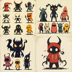 halloween monsters set