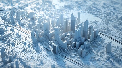 Exploring architectural wonders in a miniature city model, representing urban planning and development trends