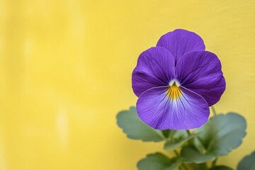 Obraz premium A vibrant purple flower against a bright yellow background.