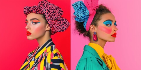 Bold beauty portraits with vibrant colors and styles