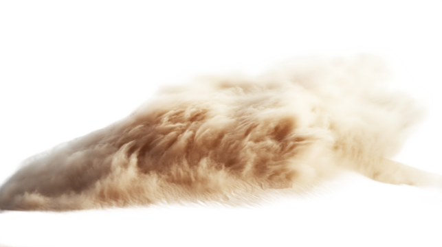 Stormy sand clouds with air waves on transparent background
