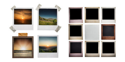 Vintage Photo Frames on Transparent Background