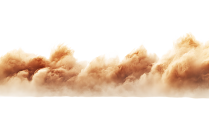 Stormy sand clouds with air waves on transparent background