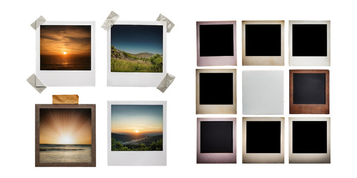 Vintage Photo Frames on Transparent Background