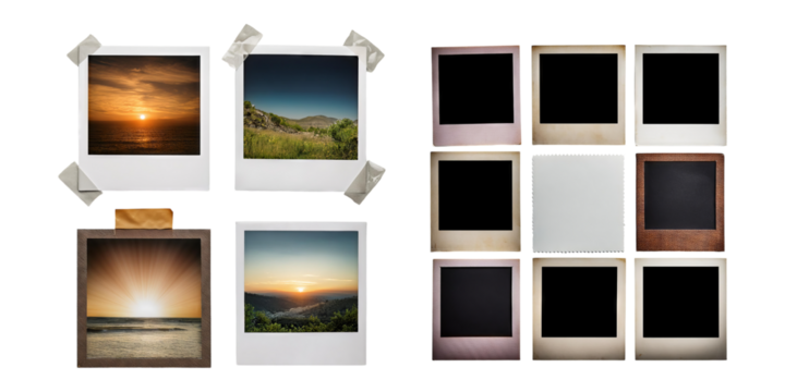 Vintage Photo Frames on Transparent Background - Powered by Adobe