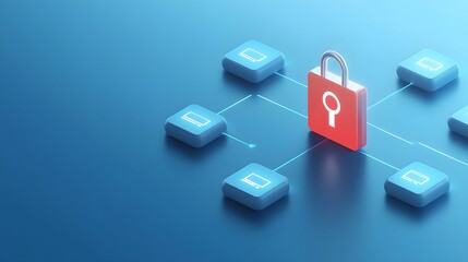 Securing digital data exploring cybersecurity measures through visual representations in a modern tech environment