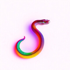 Fototapeta premium Bright Neon Snake. Year Of The Sanke. Colorful