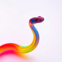 Naklejka premium Bright Neon Snake. Year Of The Sanke. Colorful