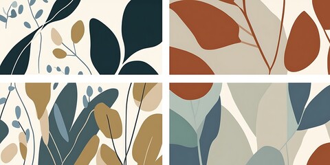 Abstract foliage pattern design, nature-inspired, home decor, textile print.