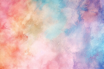 Obraz premium A vibrant watercolor background template, providing a visually appealing canvas for creative water color paper textured background with a variety of objects including a pen, a ruler, and a glass 