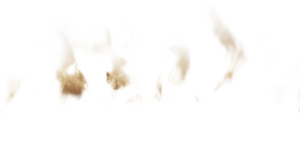 Stormy sand clouds with air waves on transparent background