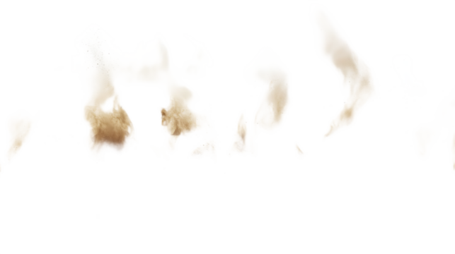 Stormy sand clouds with air waves on transparent background