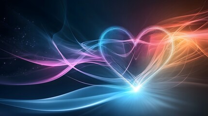 Naklejka premium Creating vibrant heart visuals digital art abstract setting colorful swirls artistic perspective love concept