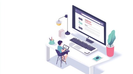 Online tax payment service. Landing page template for web on white background