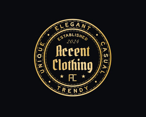 Elegant Fashion Brand Emblem, Vintage Badge Logo for Clothing Brand, Trendy Clothing Brand Emblem
Stylish Retro Logo for Clothing Business
Elegant Typography Logo for Fashion Brand
Gold Stamp Logo for