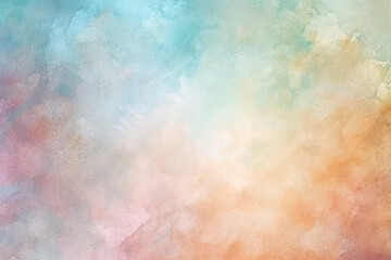 Obraz premium Dreamy art piece depicts abstract waves blending warm oranges with cool purples, symbolizing Watercolor background featuring soft, pastel colors blending together seamlessly, watercolor, background