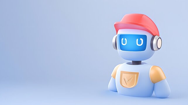 Interactive robot character design virtual studio 3d animation playful environment close-up view future technology concept