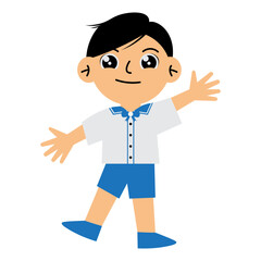 Kindergarten Boy Smiling Pose