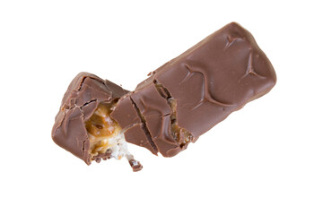 chocolate bar with caramel isolated on white png transparent background