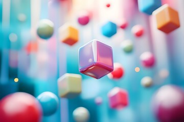 Floating Cubes Dance Vividly in Air