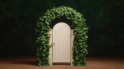 Enchanted ivy-covered garden gate serene nature captivating view