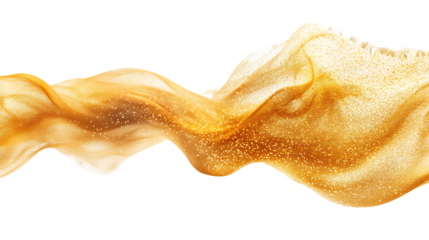 Sand flying explosion, Golden grain wave explode. Abstract cloud fly. Yellow colored sand splash throwing in Air. on transparent background