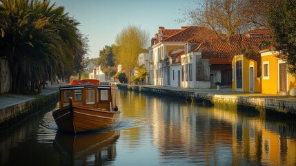 Obraz premium bateau sur un canal