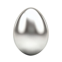 silver egg isolated on white transparent background