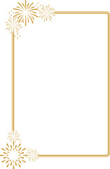 Obraz premium Monoline New Year Fireworks Frame