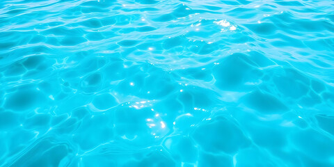 Obraz premium Underwater scene, crystal clear turquoise water, sunlight ripples on sandy bottom, split view above and below water surface, bright blue sky, tropical ocean, Caribbean sea, tranquil seascape, summer 