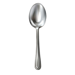silver spoon isolated on white transparent background