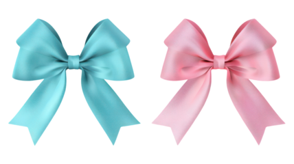 Colorful satin bows bring charm to any celebration or gift transparent background