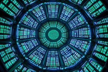 Glass Ceiling's Teal Geometric Design