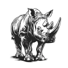 Fototapeta premium Stylized illustration of a rhinoceros.