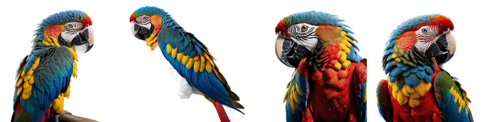 Obraz premium Vibrant parrots displaying their stunning plumage