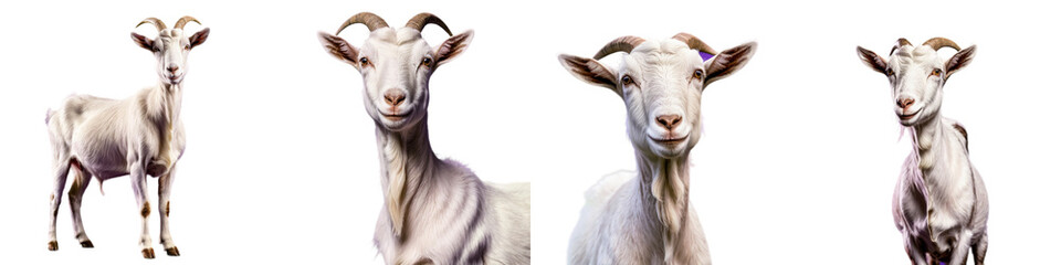 Fototapeta premium four cheerful goats in various poses