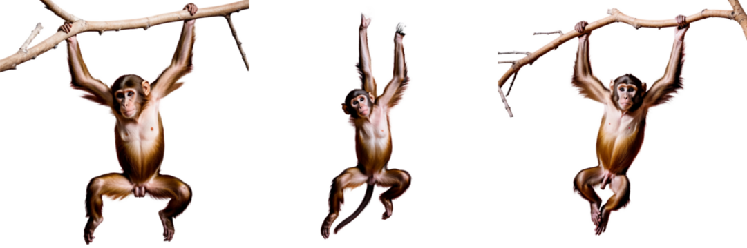  agile monkeys showcasing their acrobatic skills