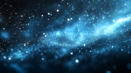 Abstract view of a vibrant blue cosmic galaxy filled with stars