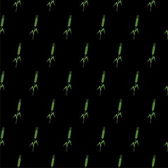 Cereals with rice, wheat icon isolated seamless pattern on black background